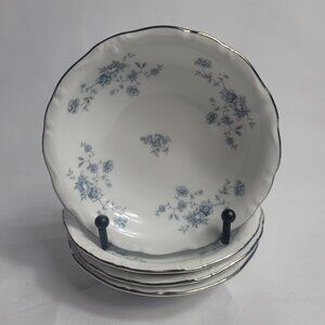 FOUR Johann Haviland Blue Garland Fruit Bowls White with Blue Flowers NEW